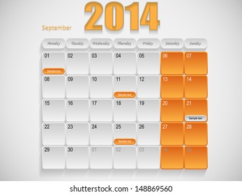 Calendar design September 