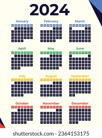 Calendar Design template for 2024