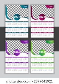 Calendar design template 2024 for you office wall