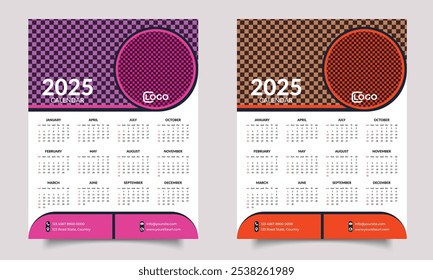Calendar design. Calendar design template 2025.