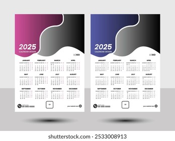 " 2025 Wall Calendar Design Template "
