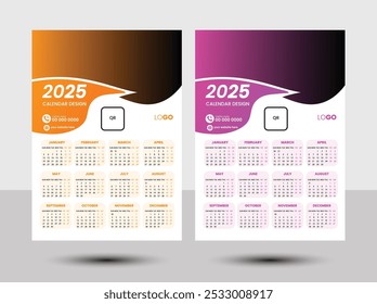 " 2025 Wall Calendar Design Template "
