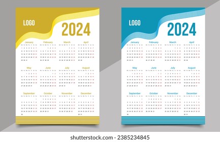 Calendar Design Template. One page or wall calendar design.