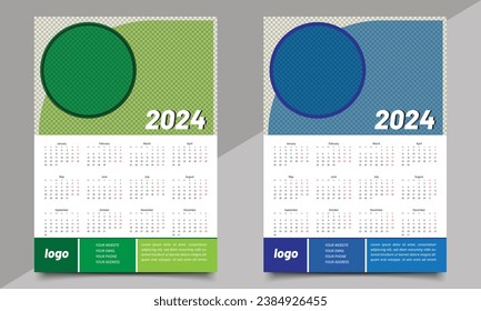Calendar Design Template. One-page or wall calendar design.