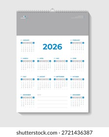Calendar Design template vector file that is ready to Print and Fully Editable.