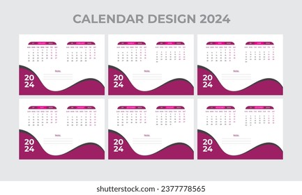 Calendar design for your business commercial uses in your offices and uses desk calendar in your organizations.Its are simple vector template in calendar design 2024.