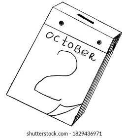 Calendario con páginas desmontables. Objeto para arreglar el día. Imagen vectorial. Se puede usar para imprimir y diseñar web
