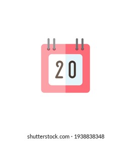 Kalender. Terminkalender. Flaches Farbsymbol. Handelsvektorgrafik