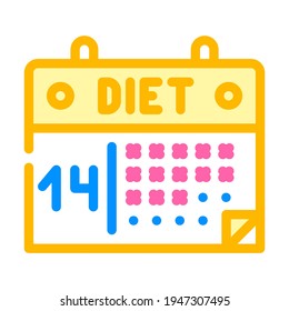 calendar diet color icon vector. calendar diet sign. isolated symbol illustration