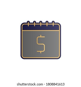 Calendar, dollar color gradient vector icon