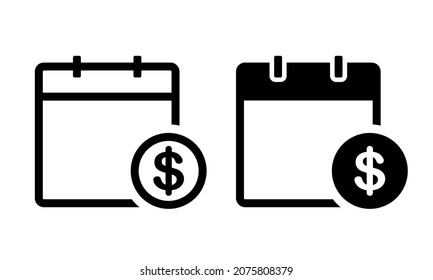 Calendar with dollar icon. Tax and payment. Salary day. Illustration vector