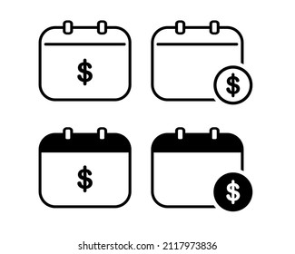 Calendar with dollar icon. Tax and payment. Vector illustration