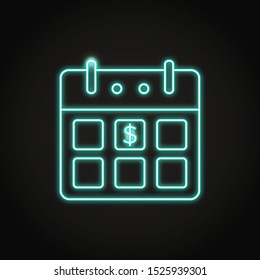 Calendar with dollar sign icon set in flat and line style. Salary, dividend or payment day concept. Vector illustration.