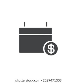 Calendario con símbolo de Vector simple símbolo de signo de dólar