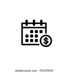 calendar, dollar sign, vector icon