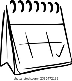 Calendar Doodle Drawing Vector Illustration