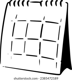 Ilustración del vector de dibujo del dispositivo de dibujo del calendario