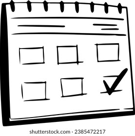 Ilustración del vector de dibujo del dispositivo de dibujo del calendario