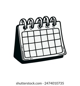 calendar doodle hand drawn vector illustration template design