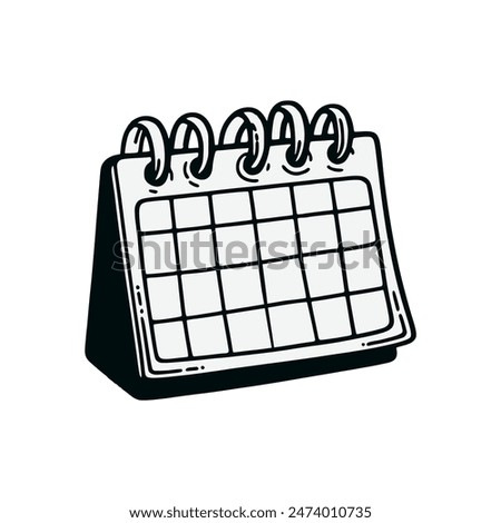 calendar doodle hand drawn vector illustration template design