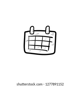 calendar doodle icon vector drawing