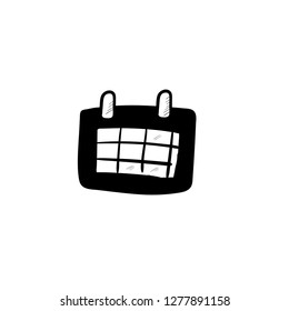 calendar doodle icon vector drawing