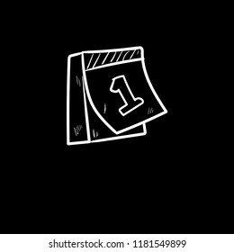 calendar doodle icon vector flat black
