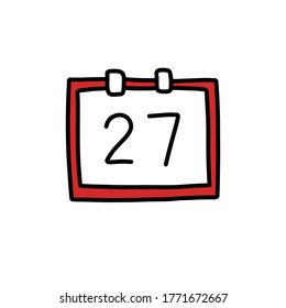 icono del doodle de calendario, ilustración del vector