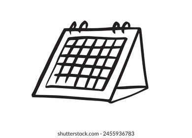  Icono de estilo de dibujo dibujado a mano de calendario doodle. Fecha, recordatorio de concepto dibujado a mano. Ilustración vectorial