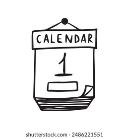  Calendar doodle schedule hand drawn sketch style icon. Date, reminder hand drawn concept. Vector illustration