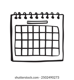  Calendar doodle schedule hand drawn sketch style icon. Date, reminder hand drawn concept. Vector illustration