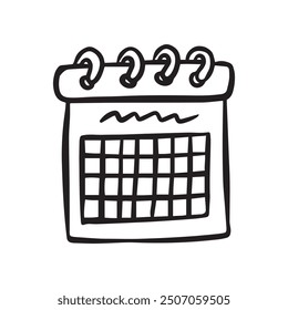  Calendar doodle schedule hand drawn sketch style icon. Date, reminder hand drawn concept. Vector illustration