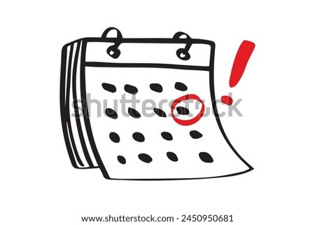  Calendar doodle schedule hand drawn sketch style icon. Date, reminder hand drawn concept. Vector illustration