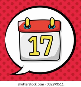 calendar doodle, speech bubble
