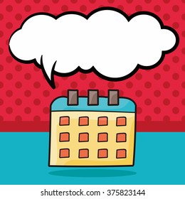 calendar doodle, speech bubble