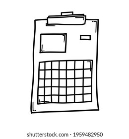 Calendar Doodle vector icon. Drawing sketch illustration hand drawn cartoon line.