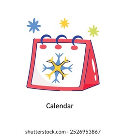 Calendar doodle vector outline Sticker. EPS 10 file