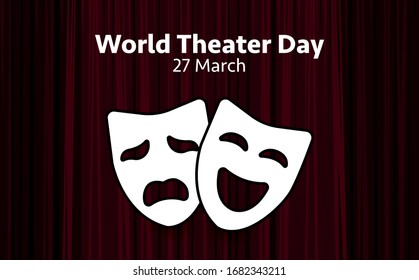 Calendar for each day on March 27. Greeting card. Holiday - World Theatre Day. Icon in the linear style