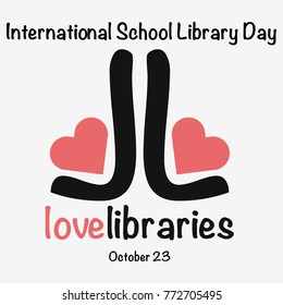 Calendar for each day on october 23. Greeting card. Holiday - International School Library Day