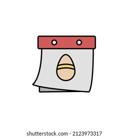 calendar, easter, day, egg line colored icon. Signs and symbols can be used for web, logo, mobile app, UI, UX