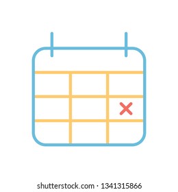 Calendar Easter Day Outline Vector Icon