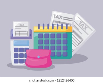 calendar with economy and financial icons - Shutterstock ID 1212426400