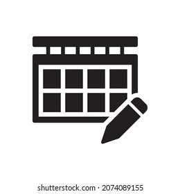 Icono de edición de calendario - Calendario con icono de lápiz