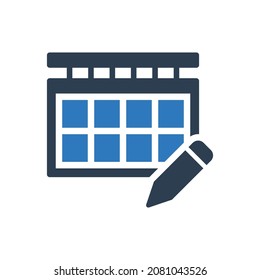 Calendar Edit Icon sign symbol 
