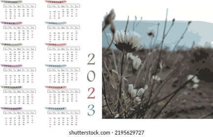 CALENDAR TO EDIT YEAR 2023