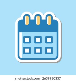 calendar editable cartoon style sticker vector