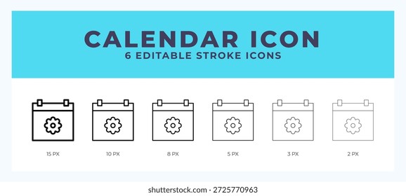 Icono de línea editable del calendario. Ilustración vectorial con diferente trazo.