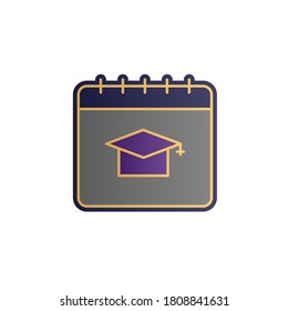 Calendar, education color gradient vector icon