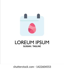 Calendar, Egg, Easter, Day Business Logo Template. Flat Color