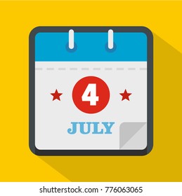 Calendar eleventh november icon. Flat illustration of calendar fourth july vector icon for web